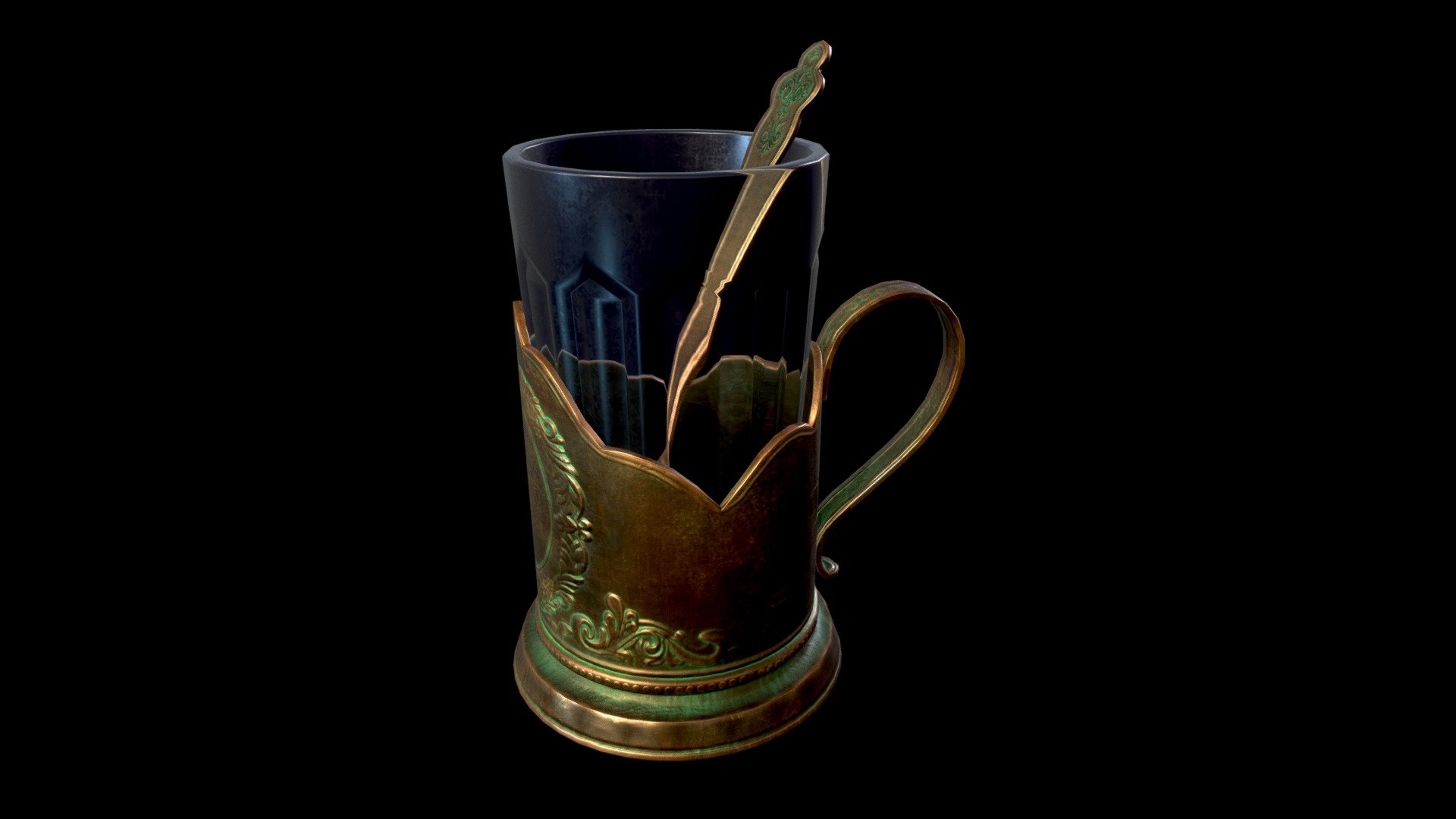 Cup holder with glass