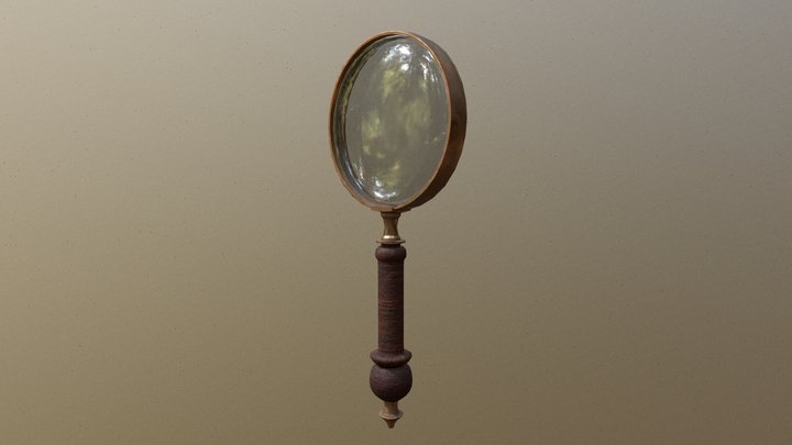 Antique Magnifying Glass 3D Model