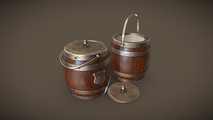 Antique Biscuit Barrell 3D Model