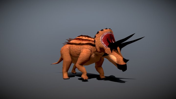 Low Poly Triceratops 3D Model