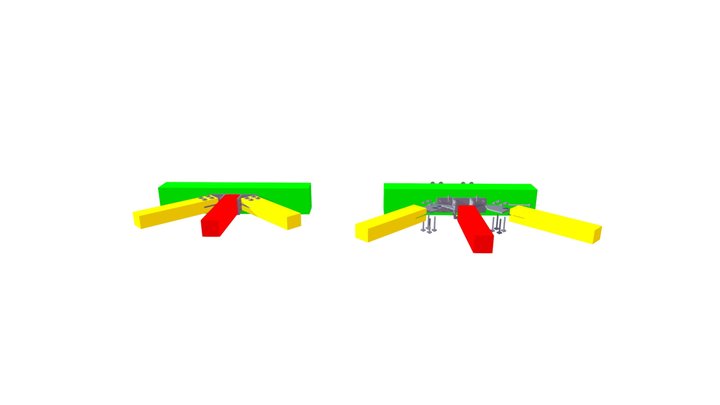 Připojení vaznice, vazníku a ztužidel - svorníky 3D Model