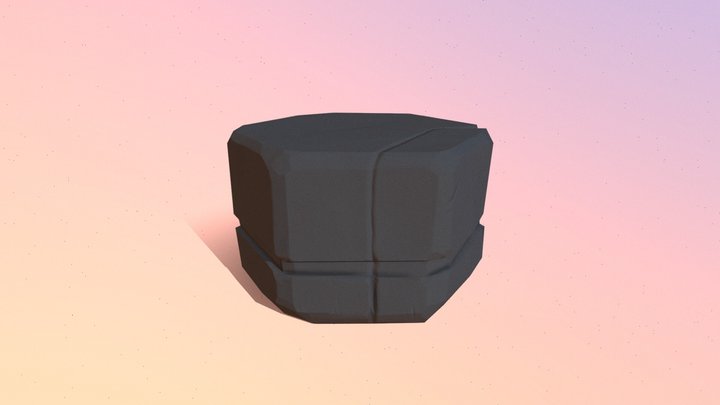 Stylized Hexagonal Rock 3D Model