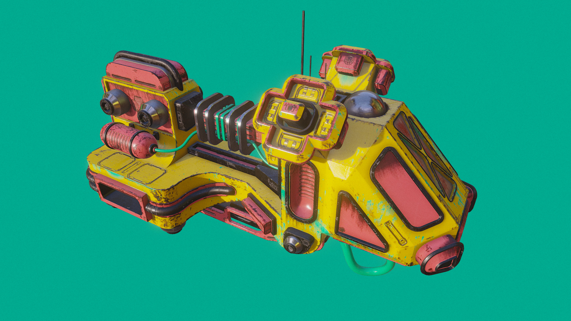 3D model Space Cow - This is a 3D model of the Space Cow. The 3D model is about a yellow toy car.