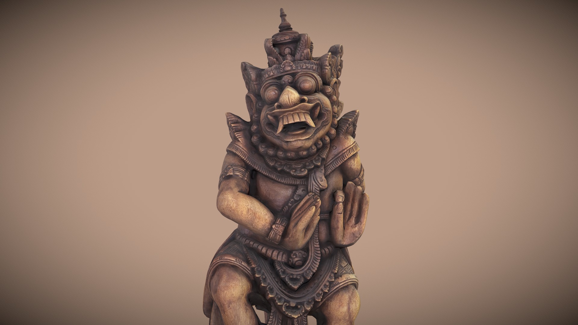 3D model Barong – Bali Statue (photogrammetry) - This is a 3D model of the Barong - Bali Statue (photogrammetry). The 3D model is about a statue of a person.