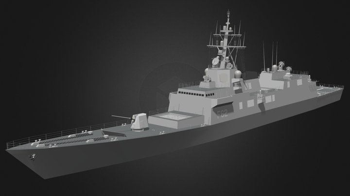 USS FLETCHER FFG-62(fictional missile frigate) 3D Model