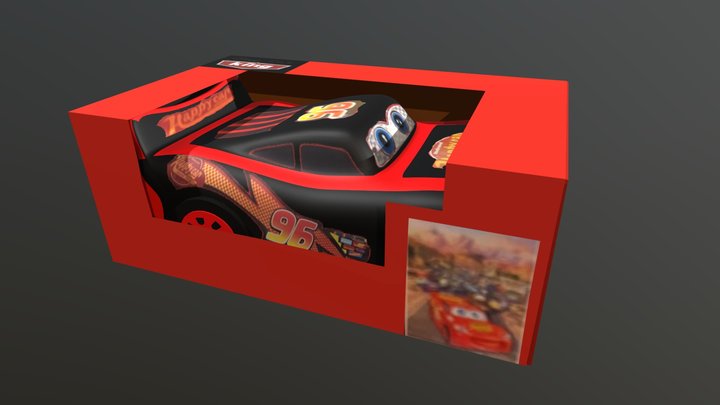 Mini Funny Car King With box Model 3D Model