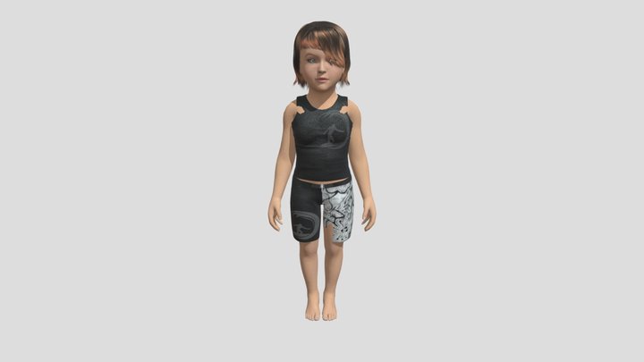 Garota Descalça 3D Model