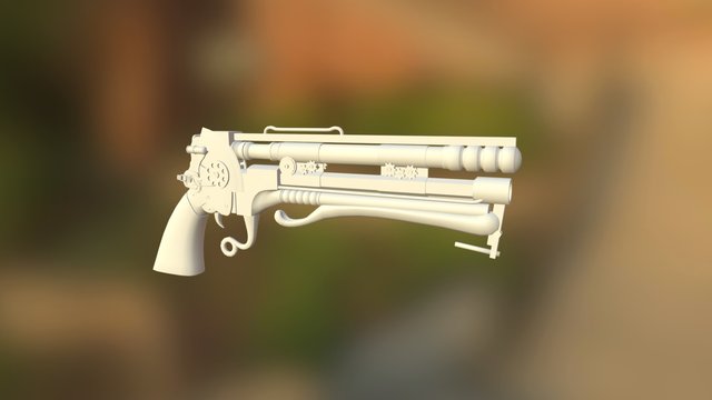 Steampunk Revolver 3D Model