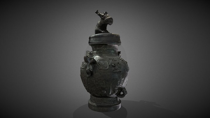 中国古代青铜器花瓶模型 3D Model
