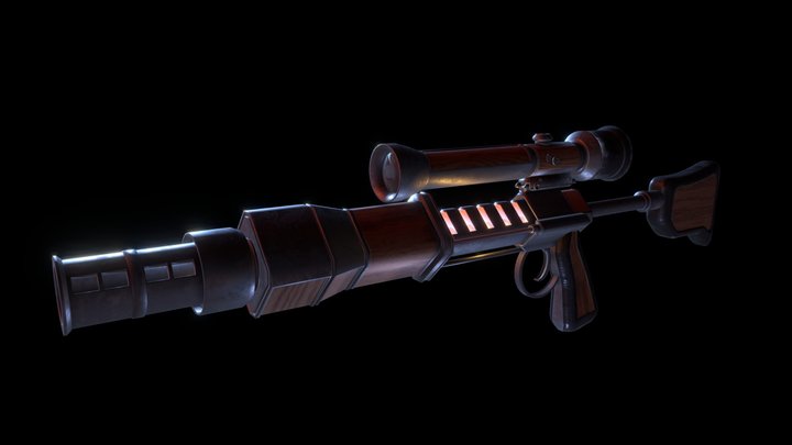 Sci-Fi Railgun 3D Model