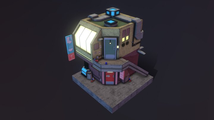 Cyberpunk Building – Free 3D Model STL