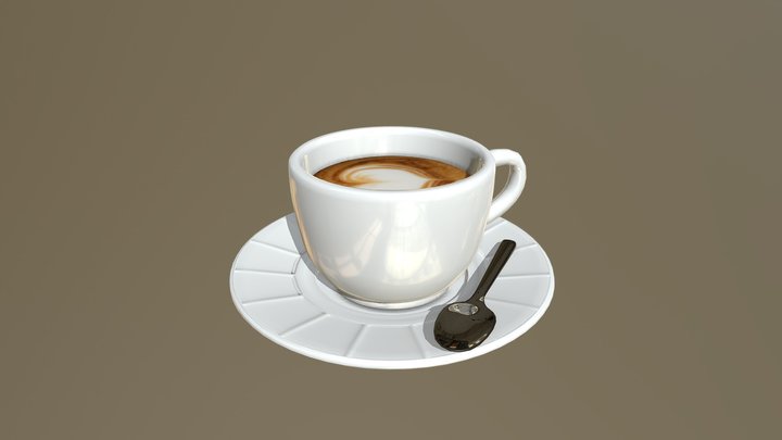 Morning coffee (low poly experemental) 3D Model