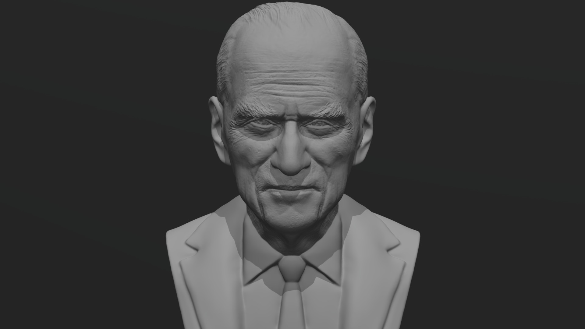 3D model Prince Philip bust for 3D printing - This is a 3D model of the Prince Philip bust for 3D printing. The 3D model is about a man wearing glasses.