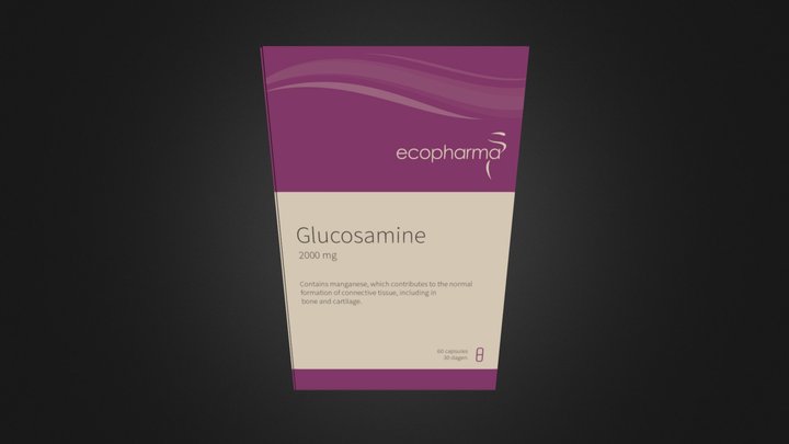 Doos Glucosamine Paars 3D Model