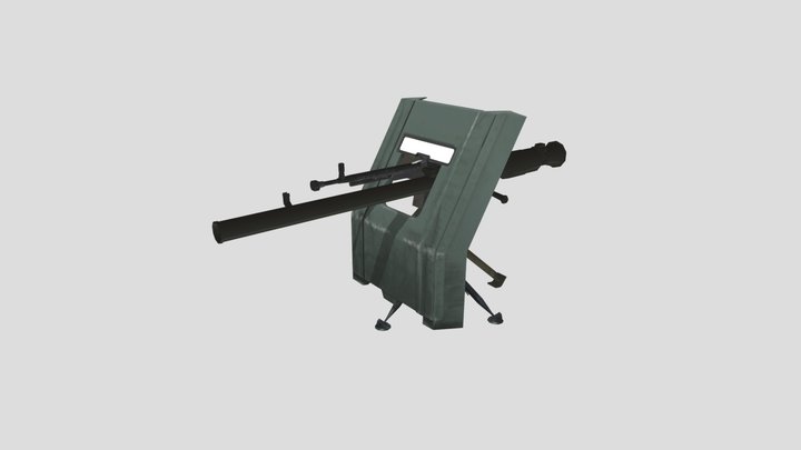 Dshk/Spg-9 Recoilless-rifle Shield Turret 3D Model