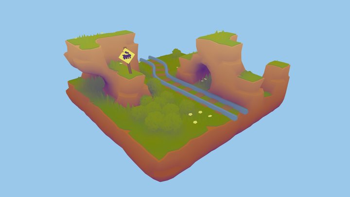 Voxel Railway (Multiple Color Schemes) 3D Model