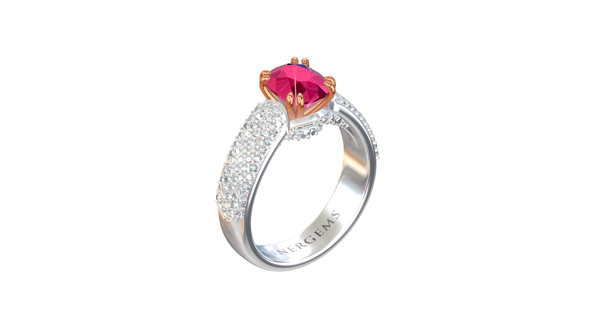 3D model SGO396 - This is a 3D model of the SGO396. The 3D model is about a ring with a diamond.