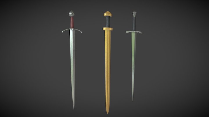 Low-poly swords 3D Model
