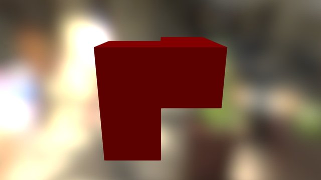 CAD Red Piece- Puzzle Cube 3D Model