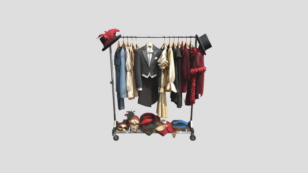 Clothing rack with accessories