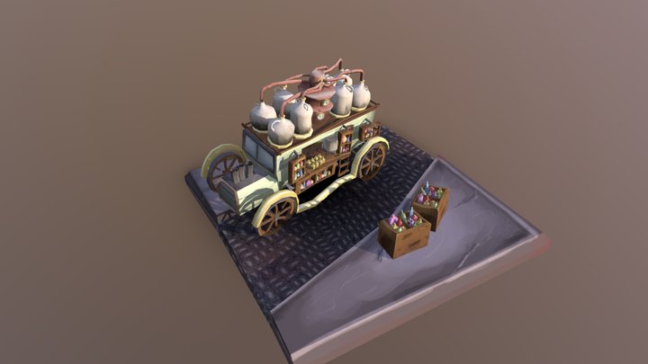 "Vigor" Steampunk Wagon 3D Model