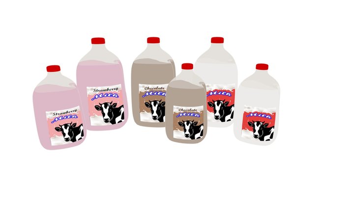 Milk gallon set 3D Model