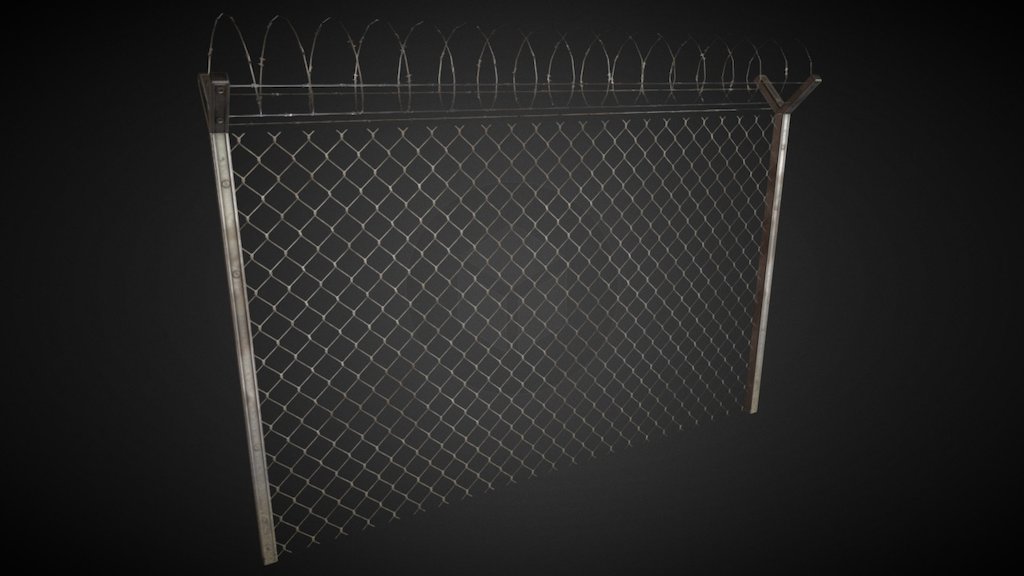 Metal Fence With Wire - 3D Model By Flakky [e7a2e49] - Sketchfab