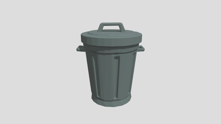 Low Poly Trash Can | Stylized Dustbin | 3D Model