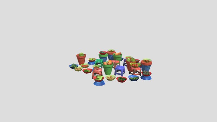 Banco di ortaggi 3D Model