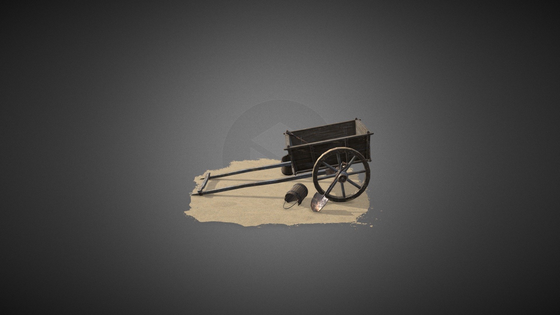 [Student Work] tWooden cart in the desert - 3D model by napsta6 ...