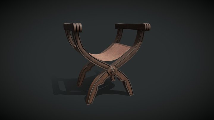 Roman Curule Chair / Sella Curulis V2 3D Model