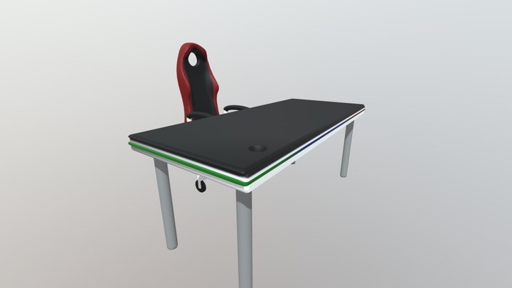 Gaming Chair & Table 3D Model
