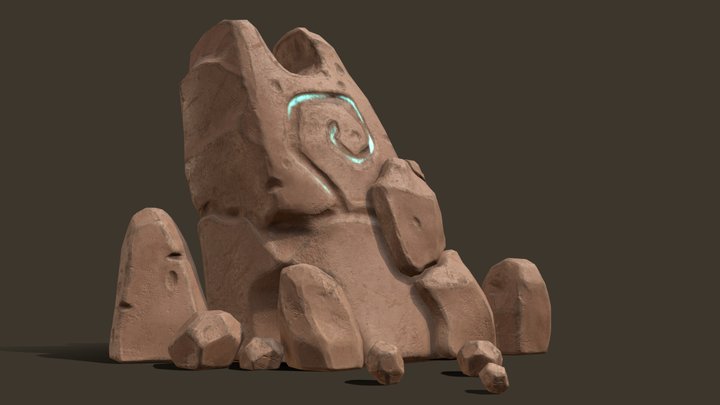 Runestone Textured (Realistic) 3D Model