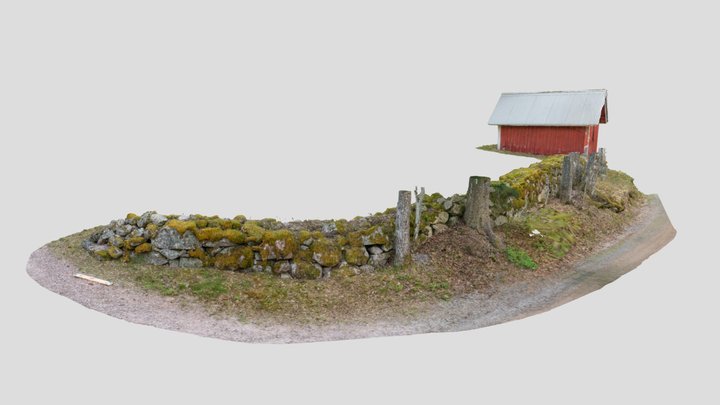 Old stone wall in Mynttilä, Espoo, Finland. 3D Model