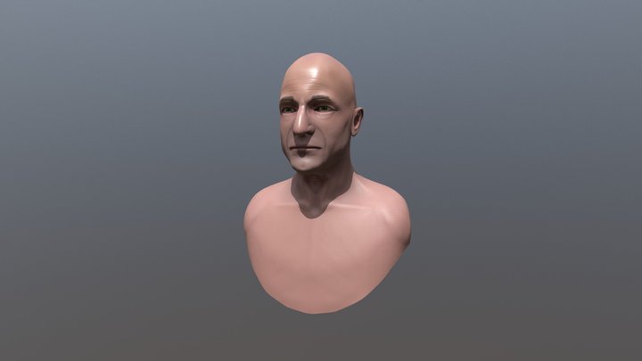 Bust of Sir Patrick Stewart 3D Model