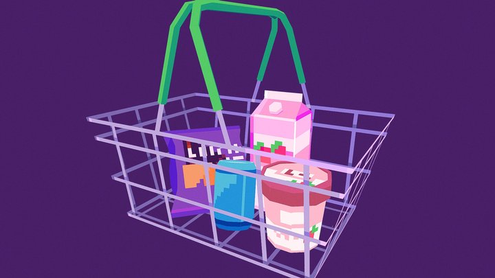 Shopping Basket 3D Model