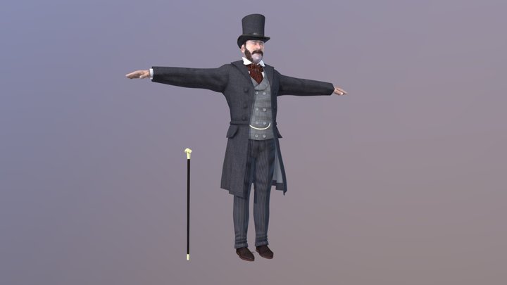 Victorian Gent - RIGGED - 2 maps 1 model 3D Model