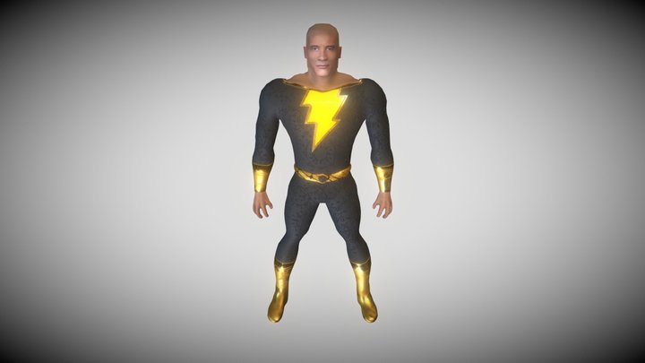 Black Adam Low Poly 3D Model