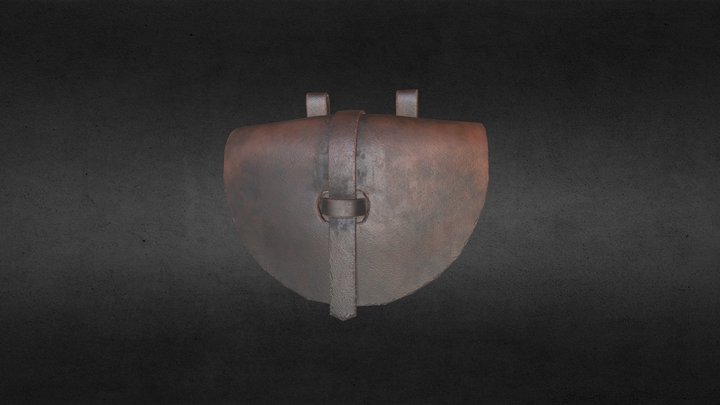 Medieval Leather Waist Bag Free 3D Model