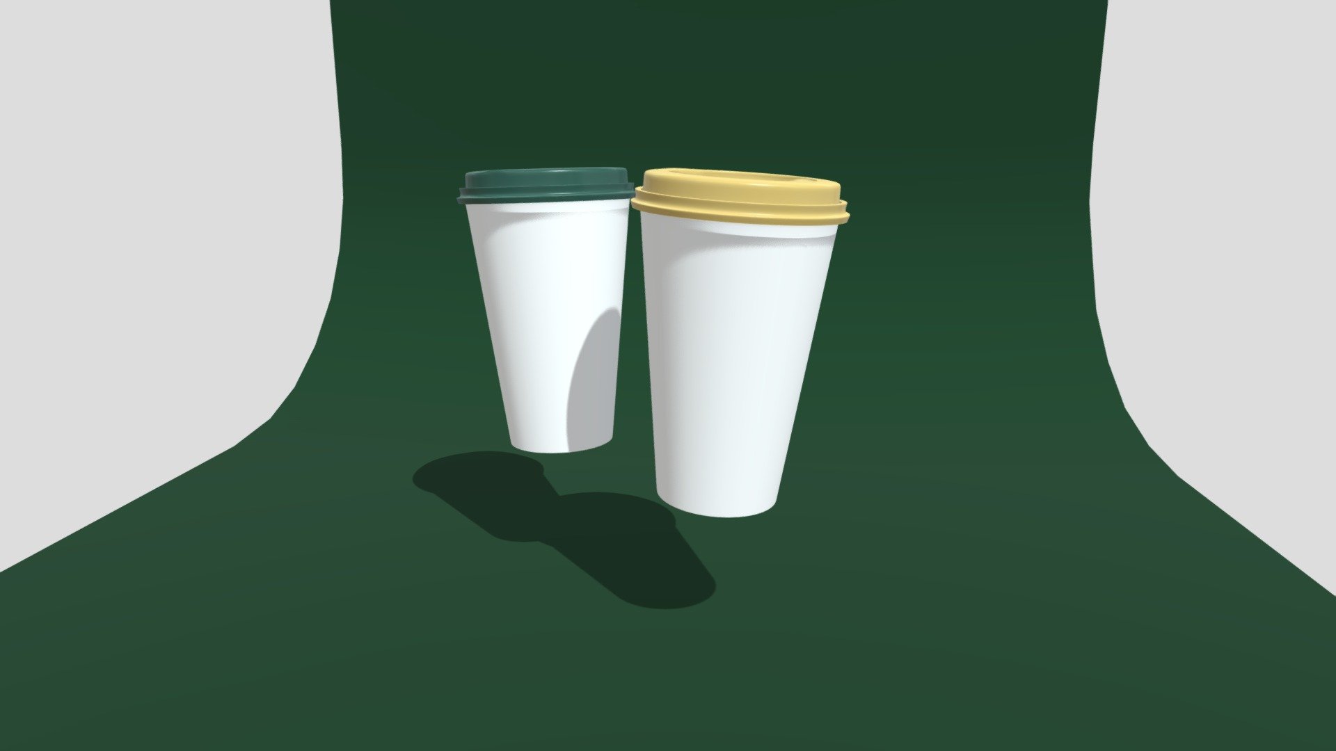 3D model of 2 paper coffee cups with lids - 3D model by mshafimd ...