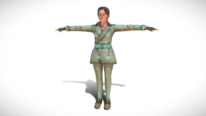 スパイCyberpunk Spy Woman ( Rigged ) 3D Model