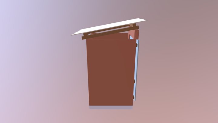 Wooden Toilet 3D Model