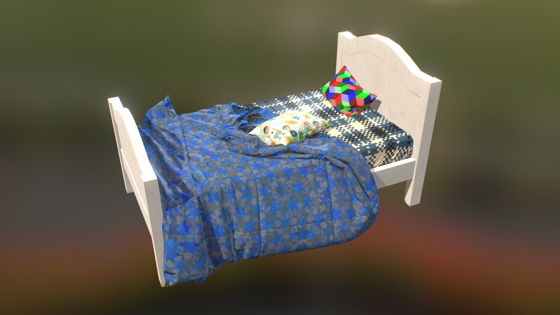 3D model The Boy’s Bed - This is a 3D model of the The Boy's Bed. The 3D model is about a blue and white box.