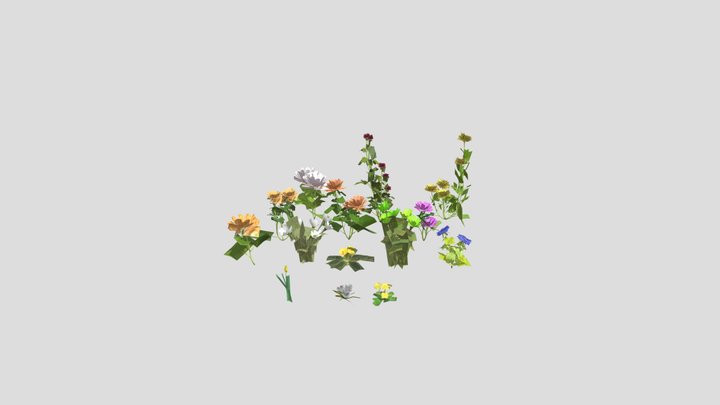 Bunches of Flowers 3D Model