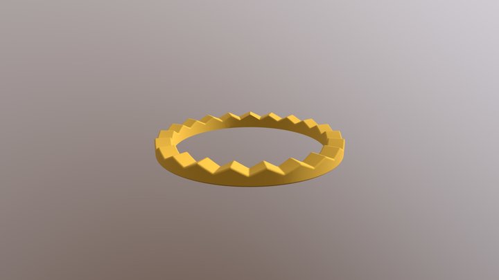 Zig Zag Crown Ring 3D Model