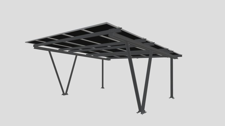 Carport Standard - 3 Linhas 3D Model