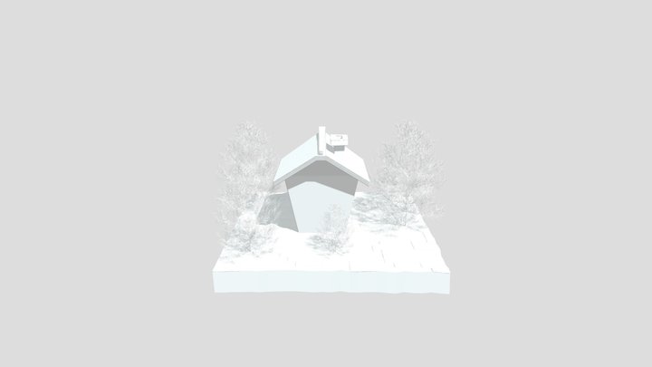 House covered with Snow 3D Model