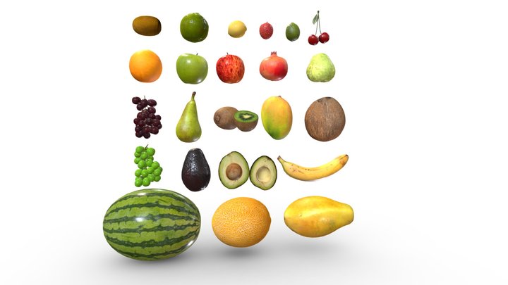 Lowpoly Fruit Collection 3D Model
