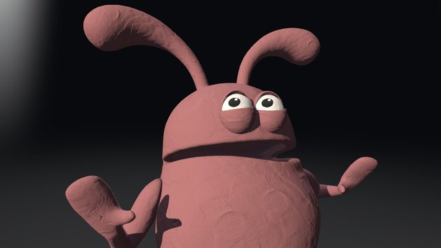 Clay Bunny Character 3D Model
