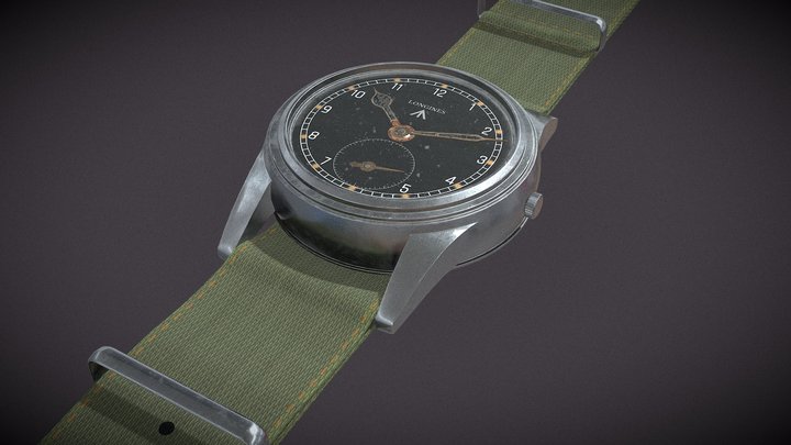 Longines British Army Wristwatch 3D Model